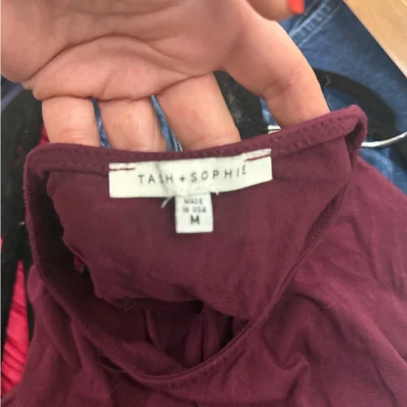 Tash +Sophie Elegant Sleeveless Maxi Dress in Rich Burgundy - Picture 3 of 4